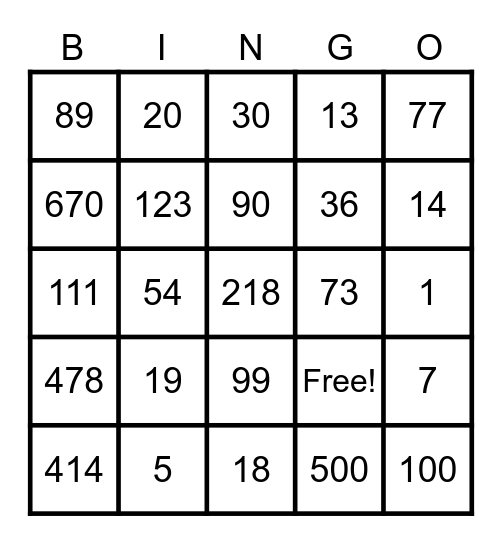 Bingo Time Bingo Card