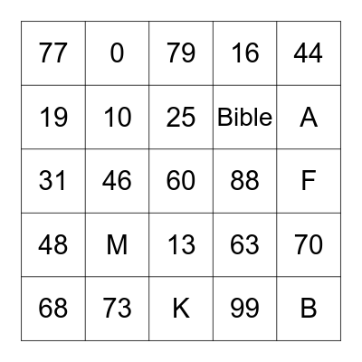 We Learn and Follow God's Word Bingo Card