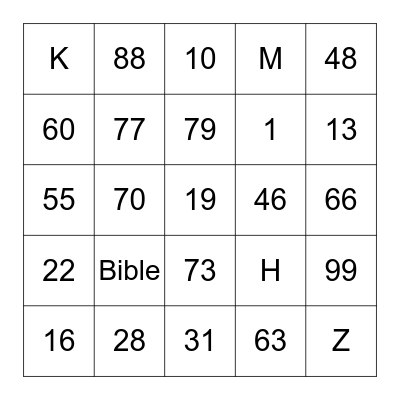 We Learn and Follow God's Word Bingo Card