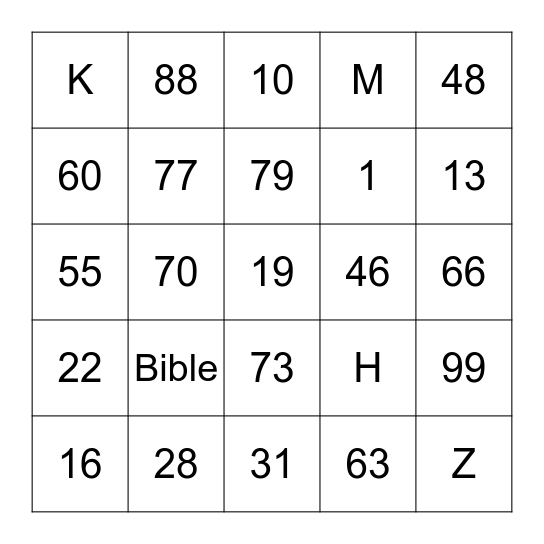 We Learn and Follow God's Word Bingo Card