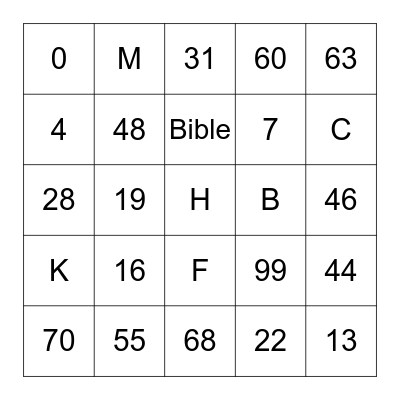 We Learn and Follow God's Word Bingo Card