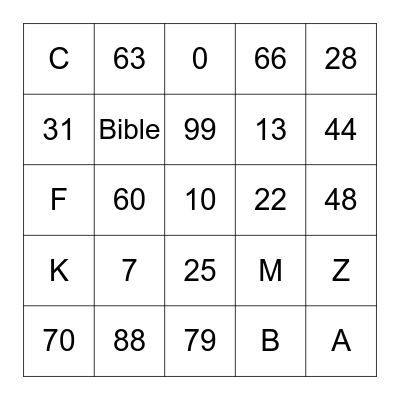 We Learn and Follow God's Word Bingo Card