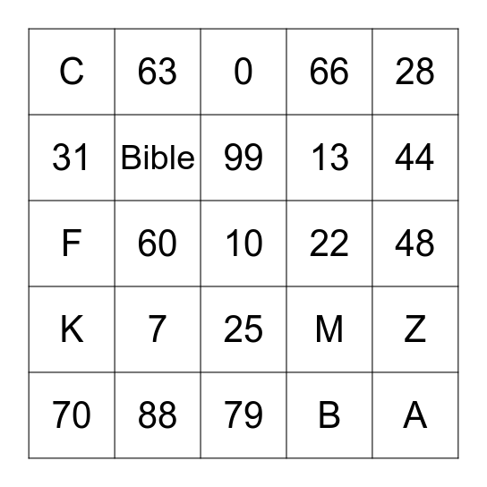 We Learn and Follow God's Word Bingo Card