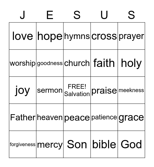 Jesus Saves Bingo Card