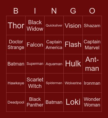 SEONGHWA SUPER BINGO Card