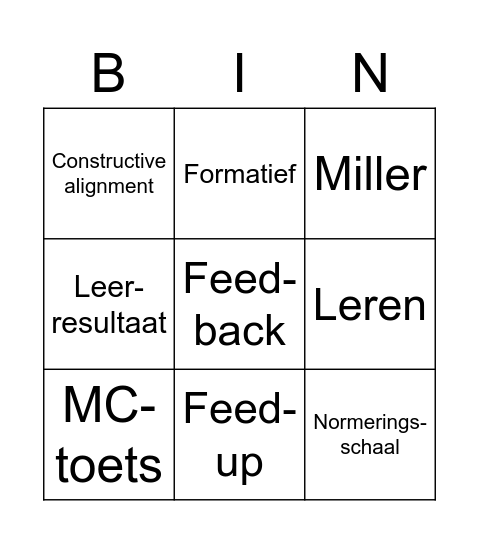 Learnbeat terugblik Bingo Card