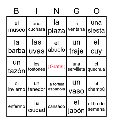 REVIEW- I Bingo Card