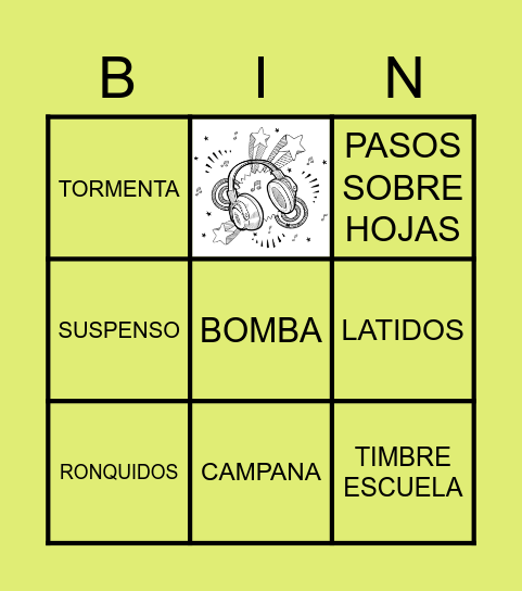 Bingo Sonoro Bingo Card