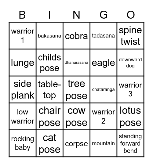 bb bingo Card