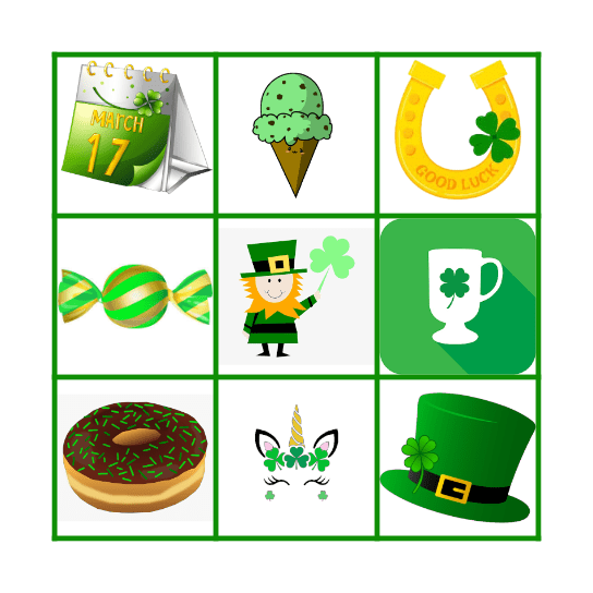 St. Patty's Day (3x3 Bingo Card