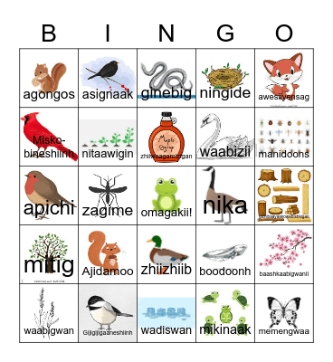 spring Bingo Card