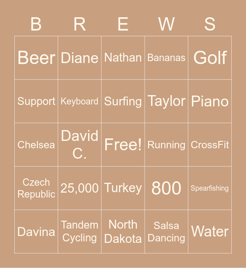 BREWHAHA Bingo Card