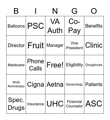 Pre-Appointment Team PAW Bingo Card