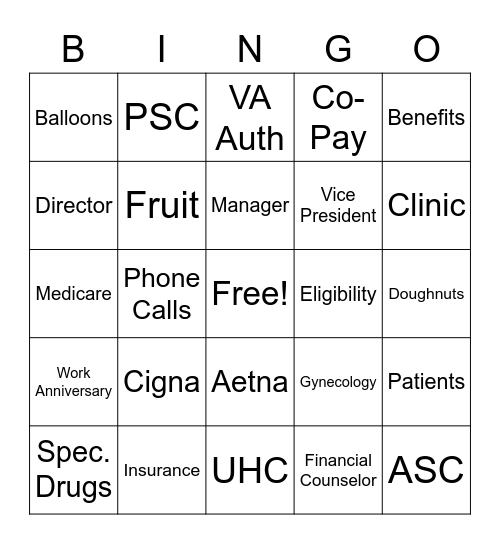 Pre-Appointment Team PAW Bingo Card