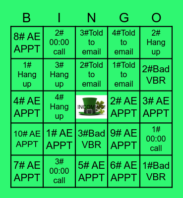 St. Patty's Day Bingo Card