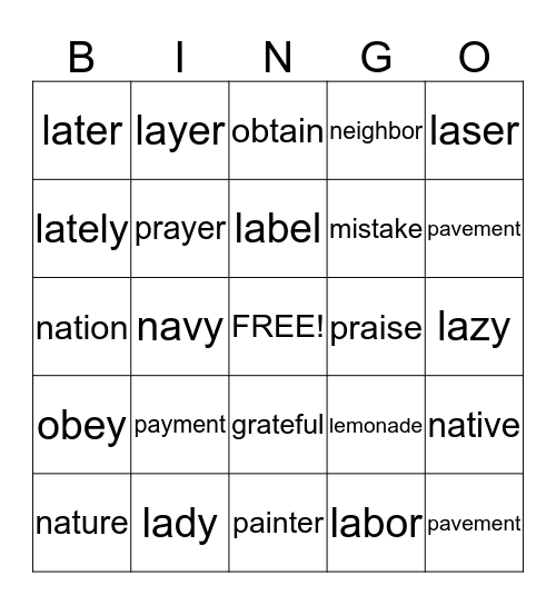 2281-2320 Bingo Card