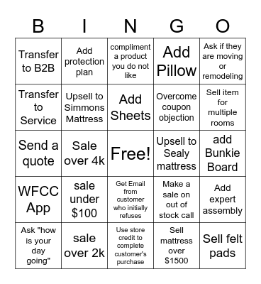 wayfair weekend bingo Card