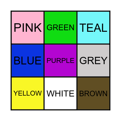 Pop of Color Bingo Card