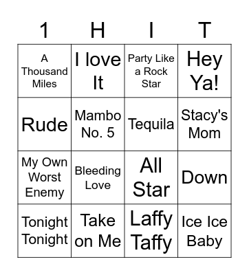 One Hit Wonders Bingo Card