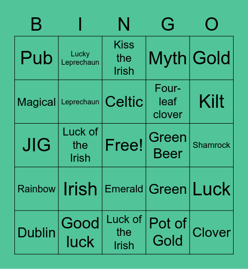 Happy St. Patrick's Day! Bingo Card