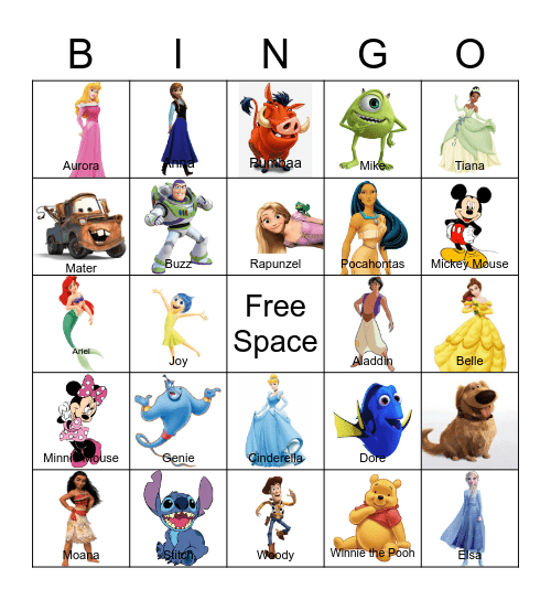 Disney Bingo Card