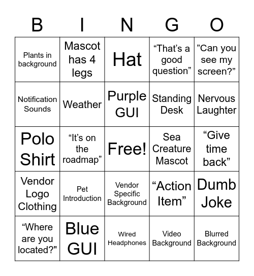 Cyber Demo Bingo Card