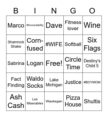 Ashley Bingo Card