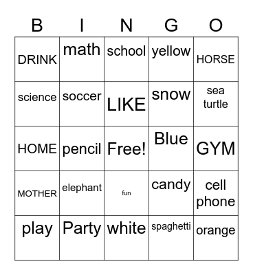 ASL Bingo Card