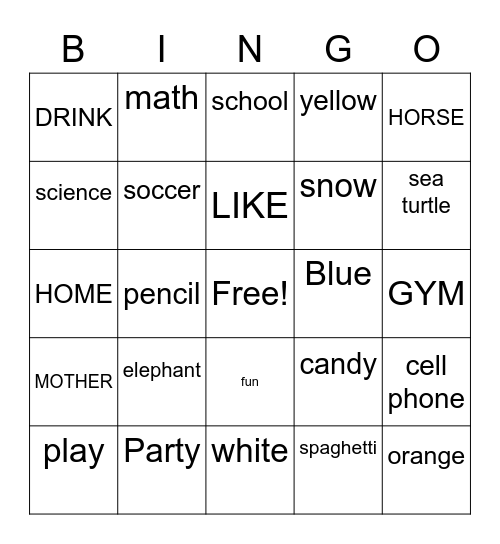 ASL Bingo Card