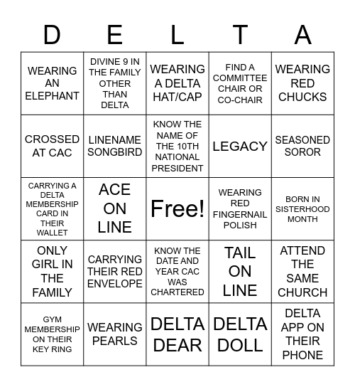 SISTERHOOD MONTH Bingo Card