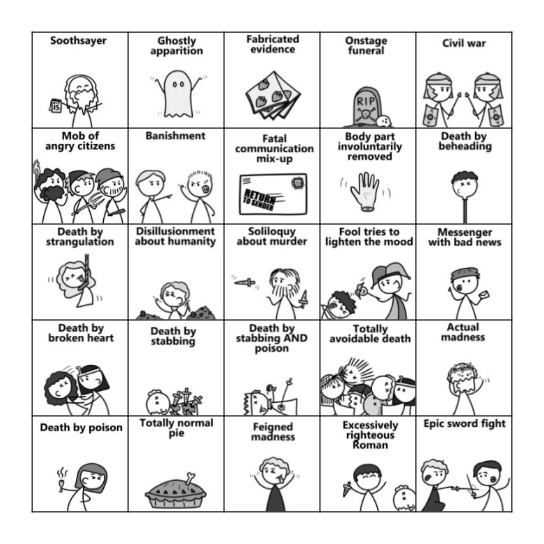 Shakespearean Tragedy Bingo Card