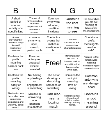 Only Daughter Bingo Card