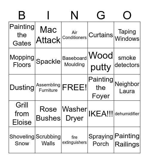 Seneca Street Bingo Card