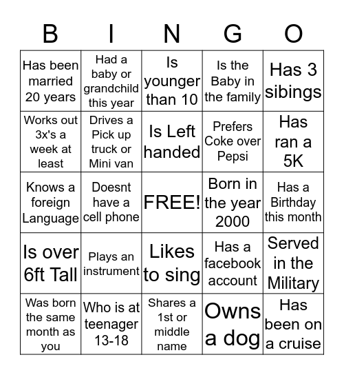 ANNA MAE TEAL FAMILY REUNION Bingo Card