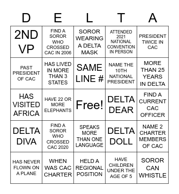 SISTERHOOD MONTH Bingo Card