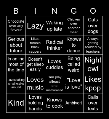 How similar are you? Bingo Card