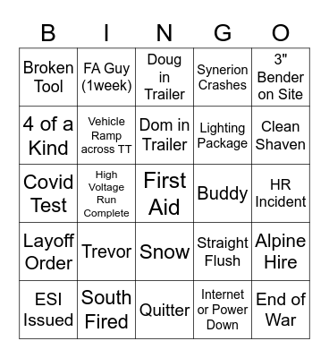April Bingo Card