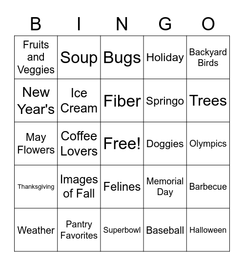 BINGO OF BINGOS Bingo Card