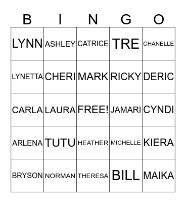 BELL FAMILY REUNION Bingo Card