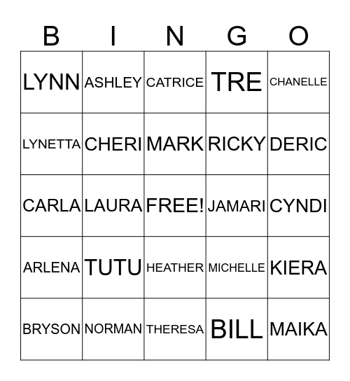 BELL FAMILY REUNION Bingo Card