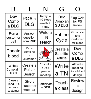 Blood Bingo Card