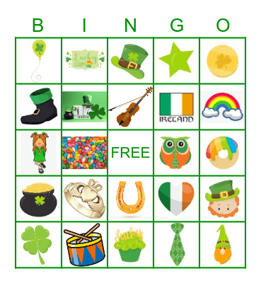 St. Patrick's Day Bingo Card