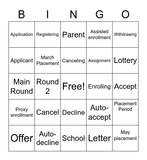 My bingo Card