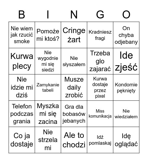 HubiTOP TFTF Bingo Card