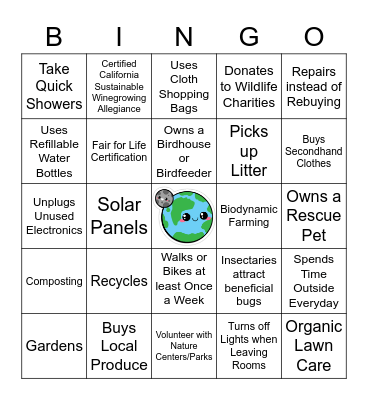 Eco-Friendly Bingo Card