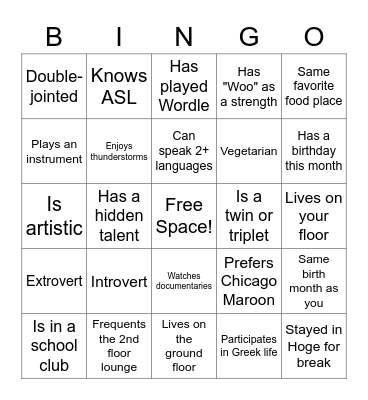 Galipatia Commonality Bingo! Bingo Card