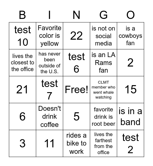[    ]  HUMAN Bingo Card