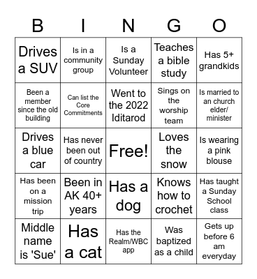 Coffee & Conversations Bingo Card