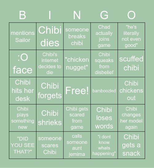 Chibi Bingo ♡ Bingo Card