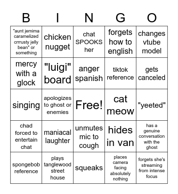 chibusu viewer bingo Card